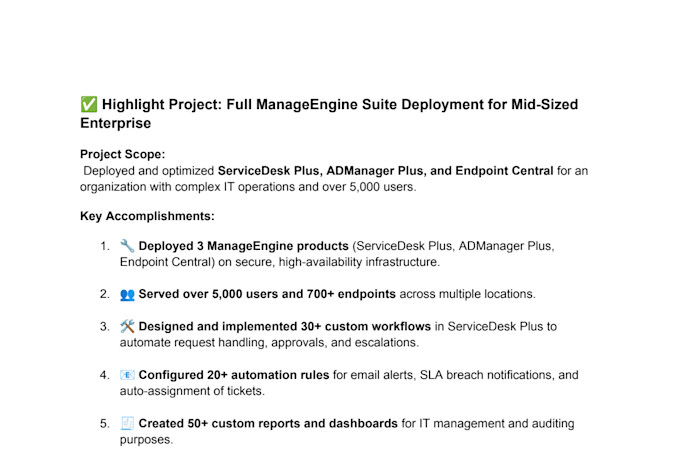 quickly setup manage engine products